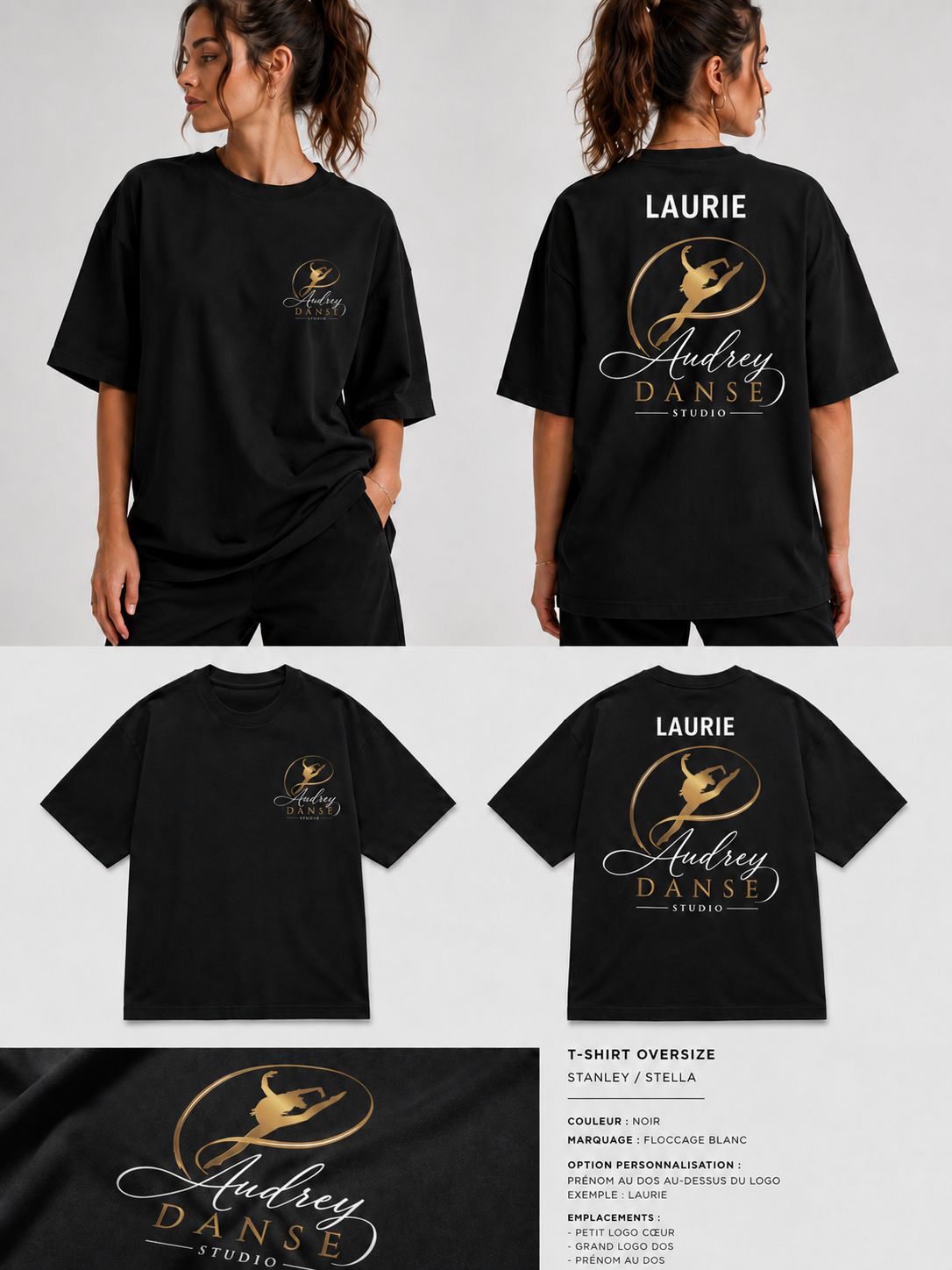 T-shirt Oversize Flocage | Audrey Danse Studio