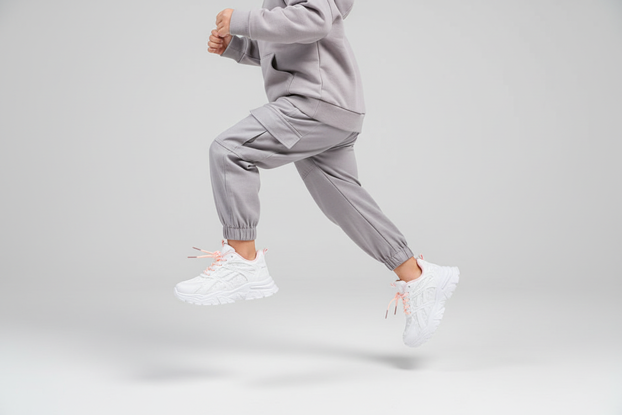 Basket enfant rose - fond neutre