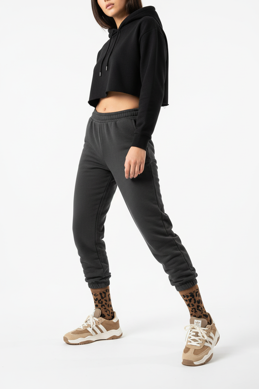 Leopard Socks Model Three Quarter Body