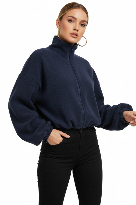 Mannequin en sweat zippé bleu marine