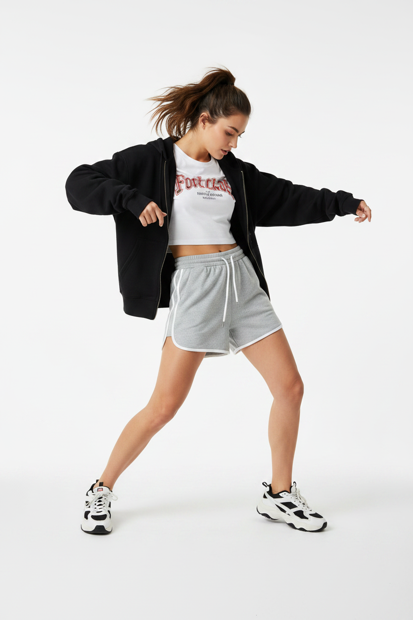 Short Loose Gris Clair Danse
