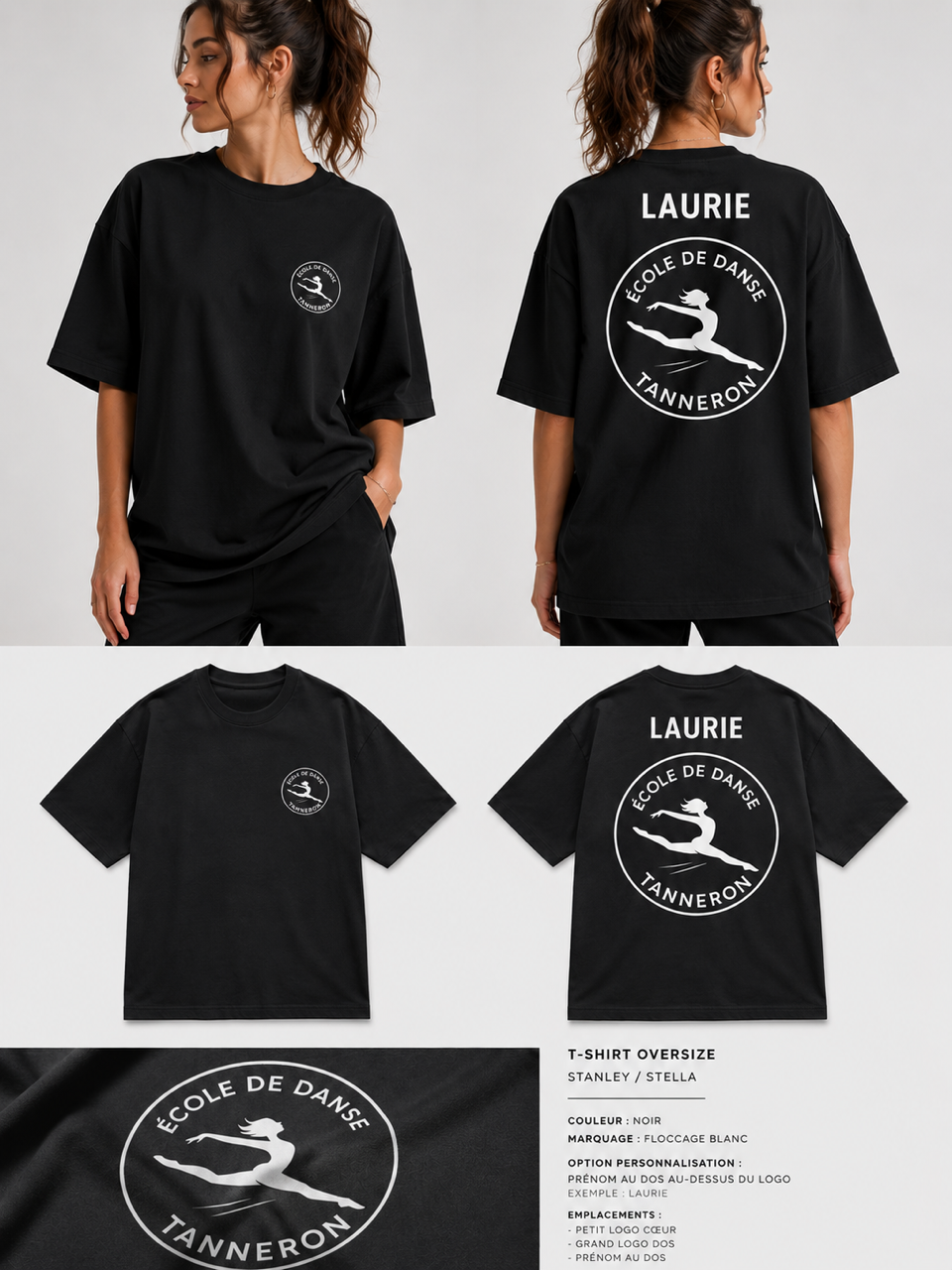 T-shirt Oversize Flocage | École de Danse Tanneron