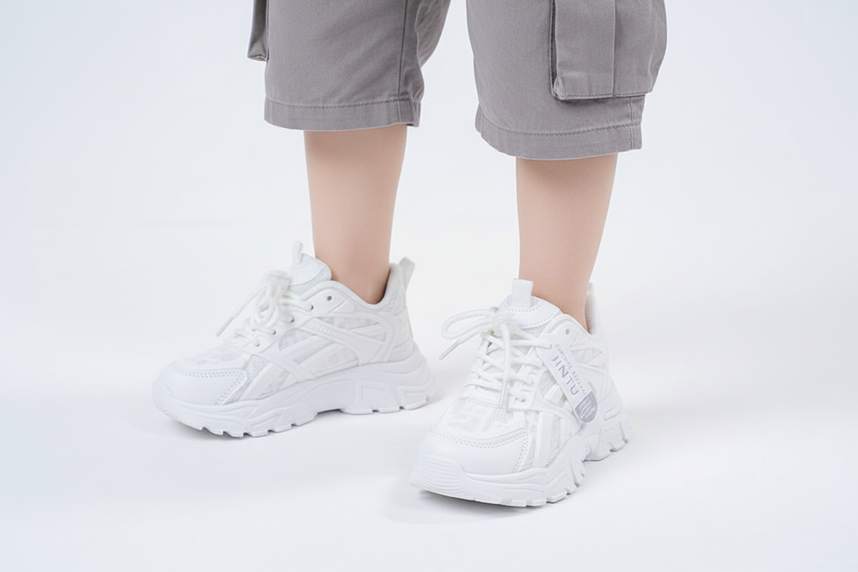 Basket enfant blanche - zoom pieds
