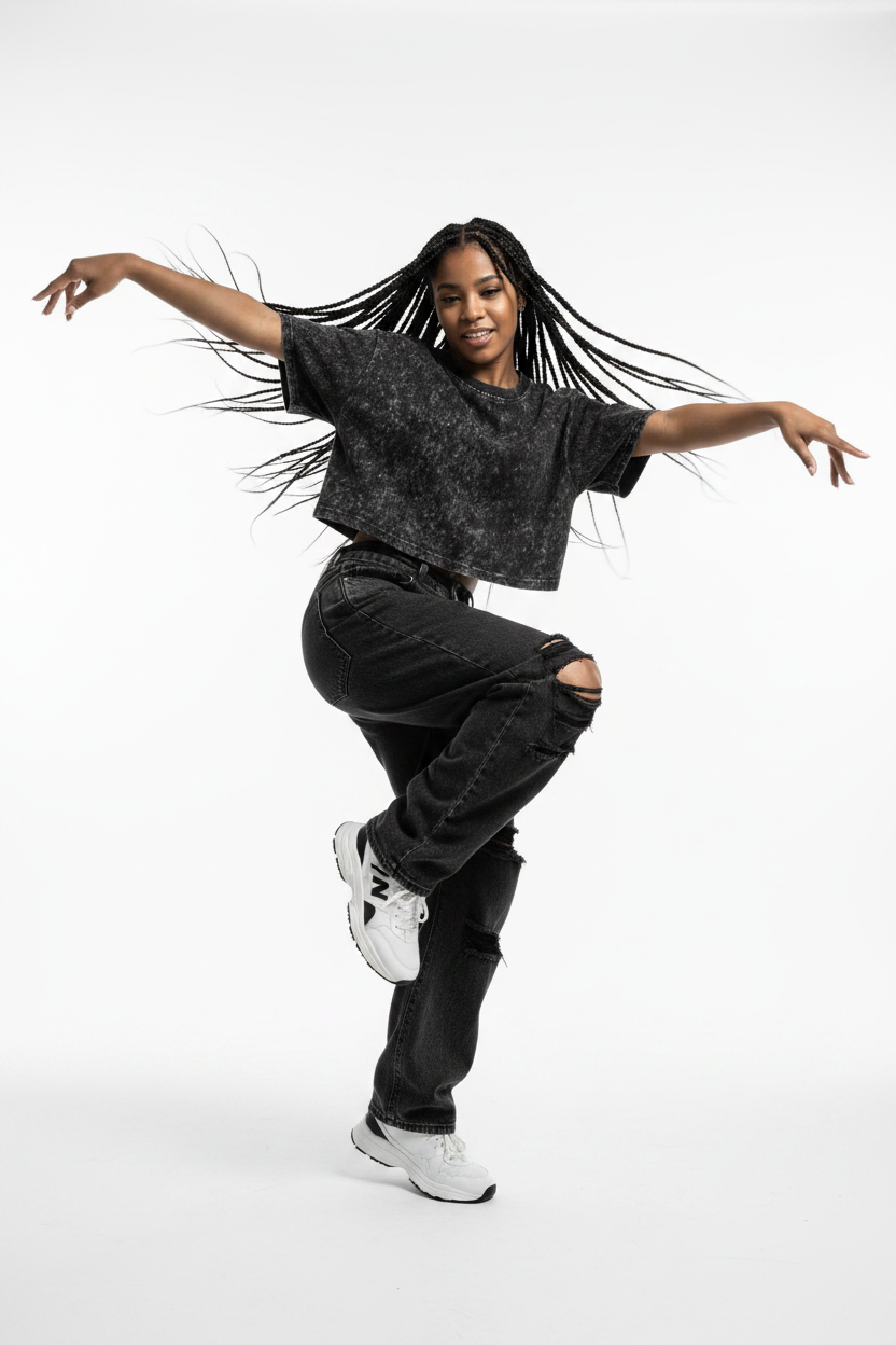 Crop Top Noir Danse Studio