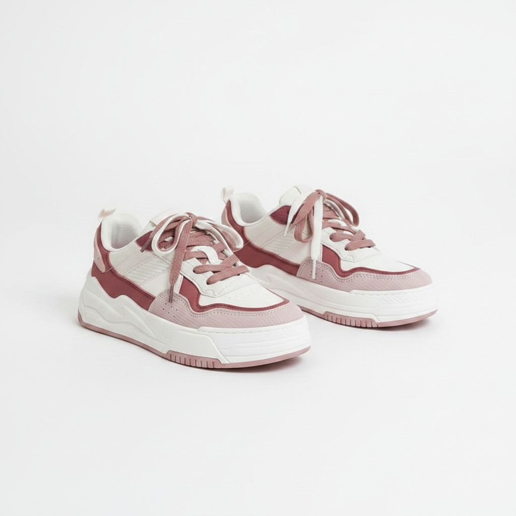 Sneakers version rose - fond blanc