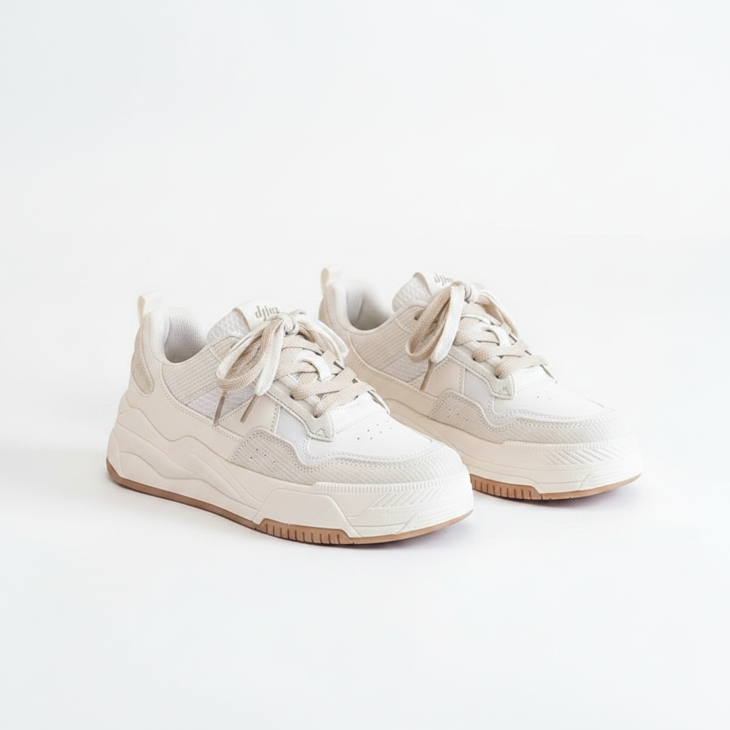 Sneakers version crème - fond blanc