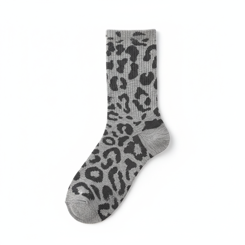 Light Grey Leopard Socks