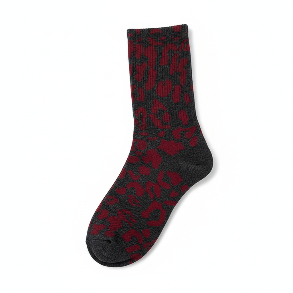 Red Black Leopard Socks