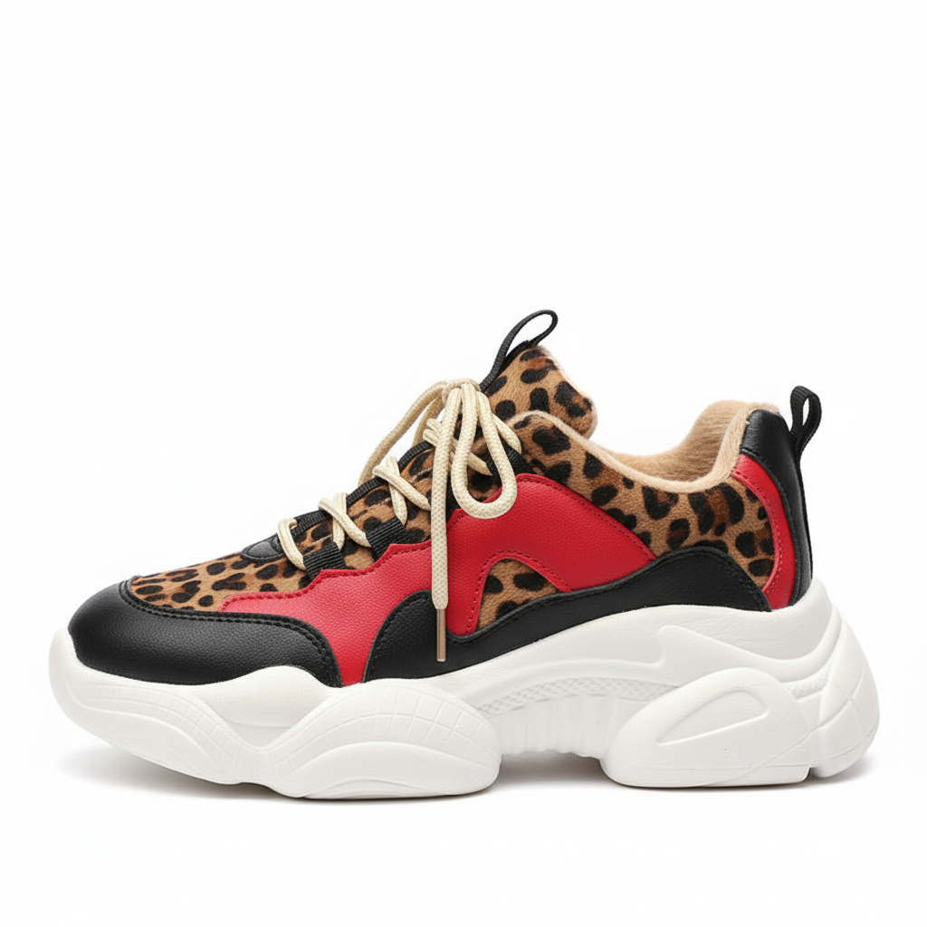 Red Leopard Chunky Sneaker Product Shot