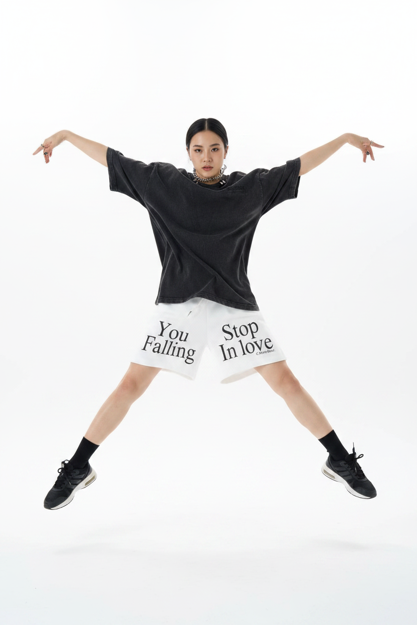 Short lettres blanc danse