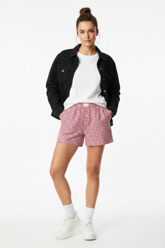 Short vichy rose mannequin