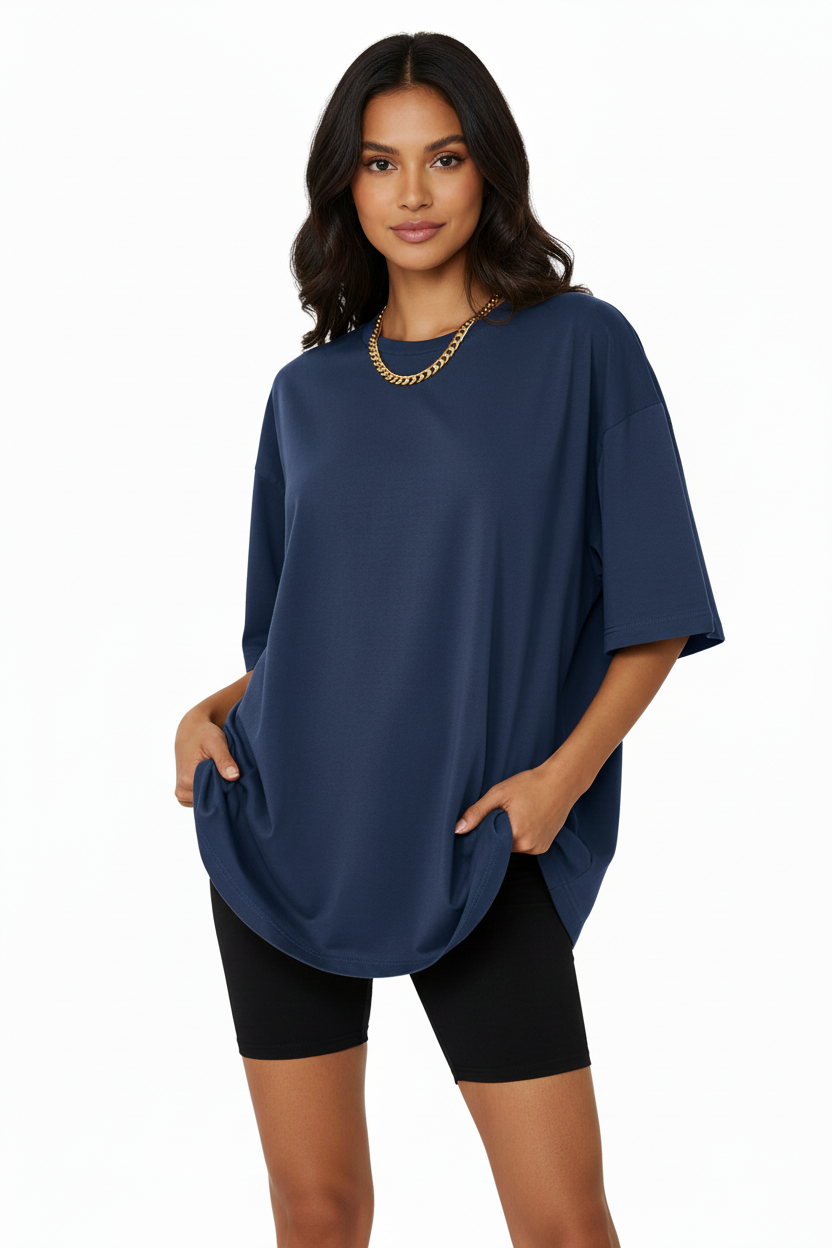 T-shirt oversized bleu saphir