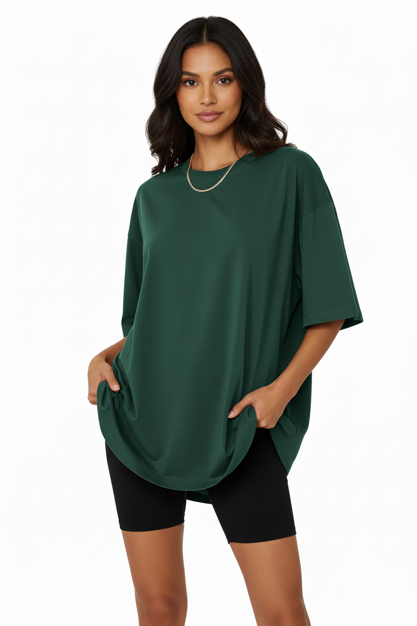 T-shirt oversized vert foncé