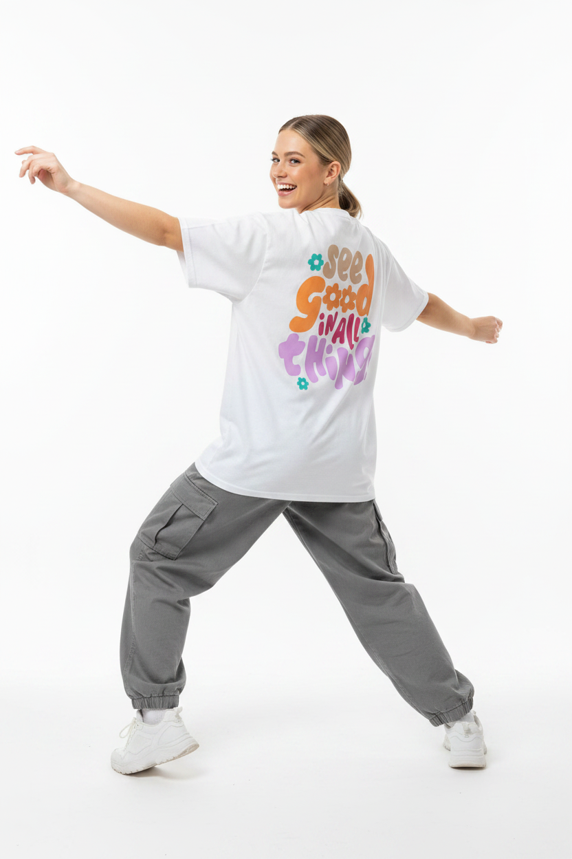 T-shirt See Good blanc danse