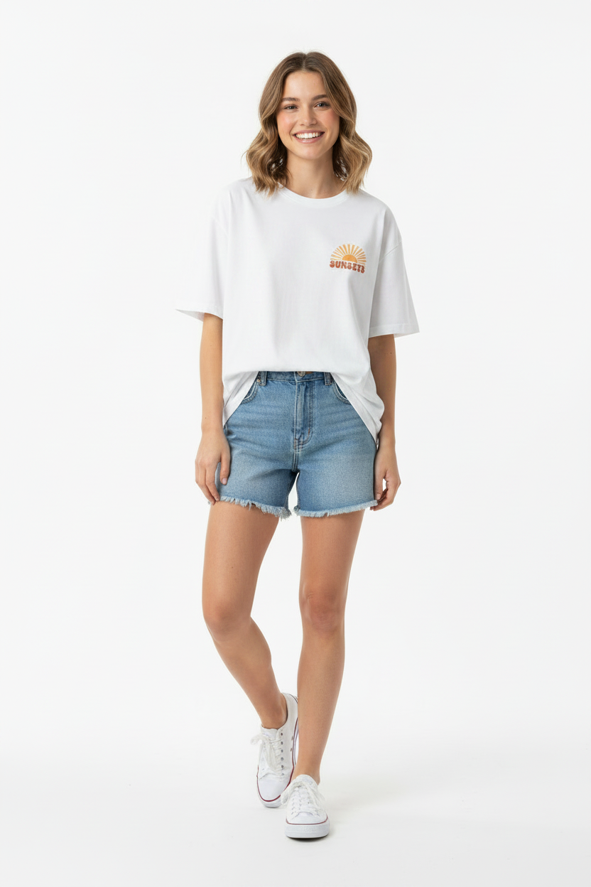 T-shirt Sunset devant logo cœur