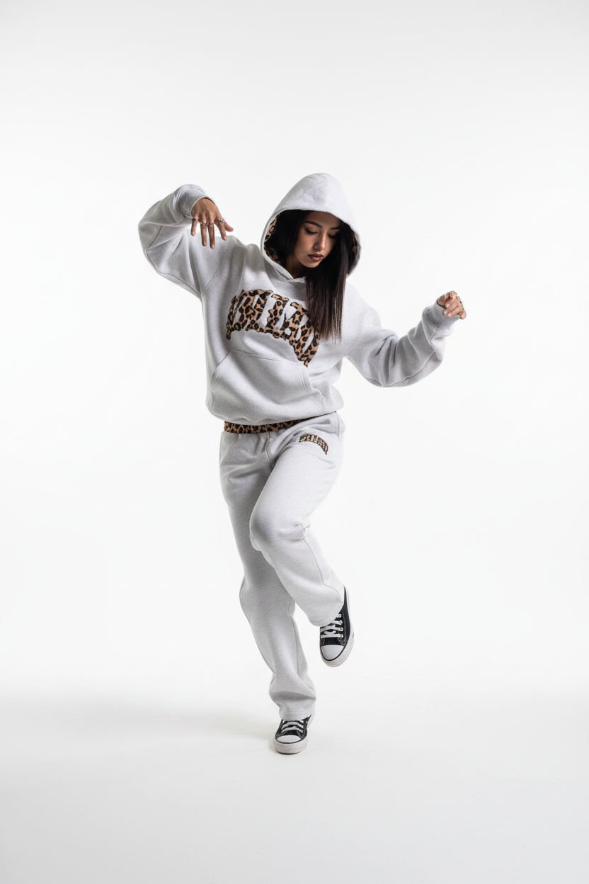 White Leopard Set Hip Hop Model
